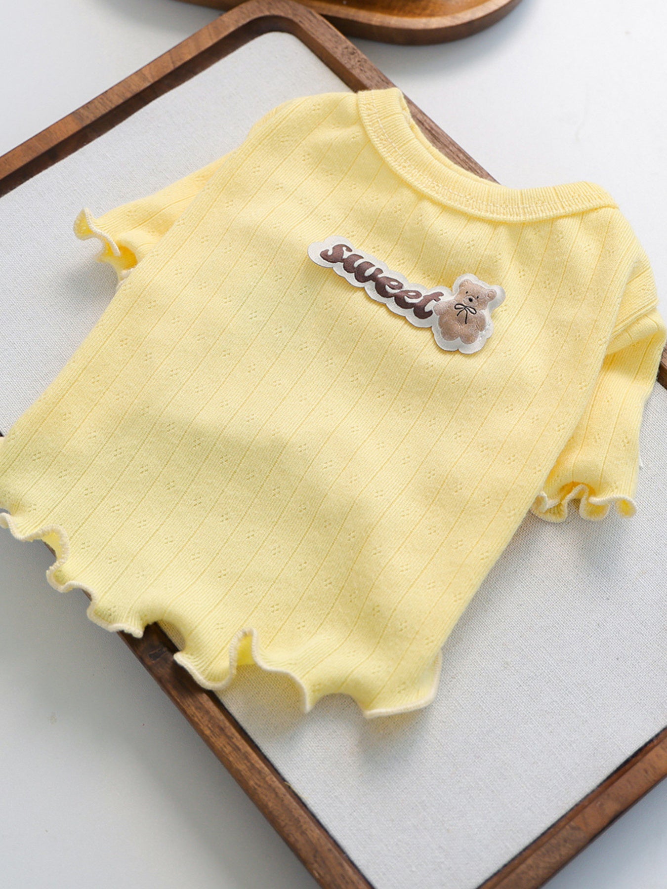 Sweet Bear Patch Ribbed Pet Top