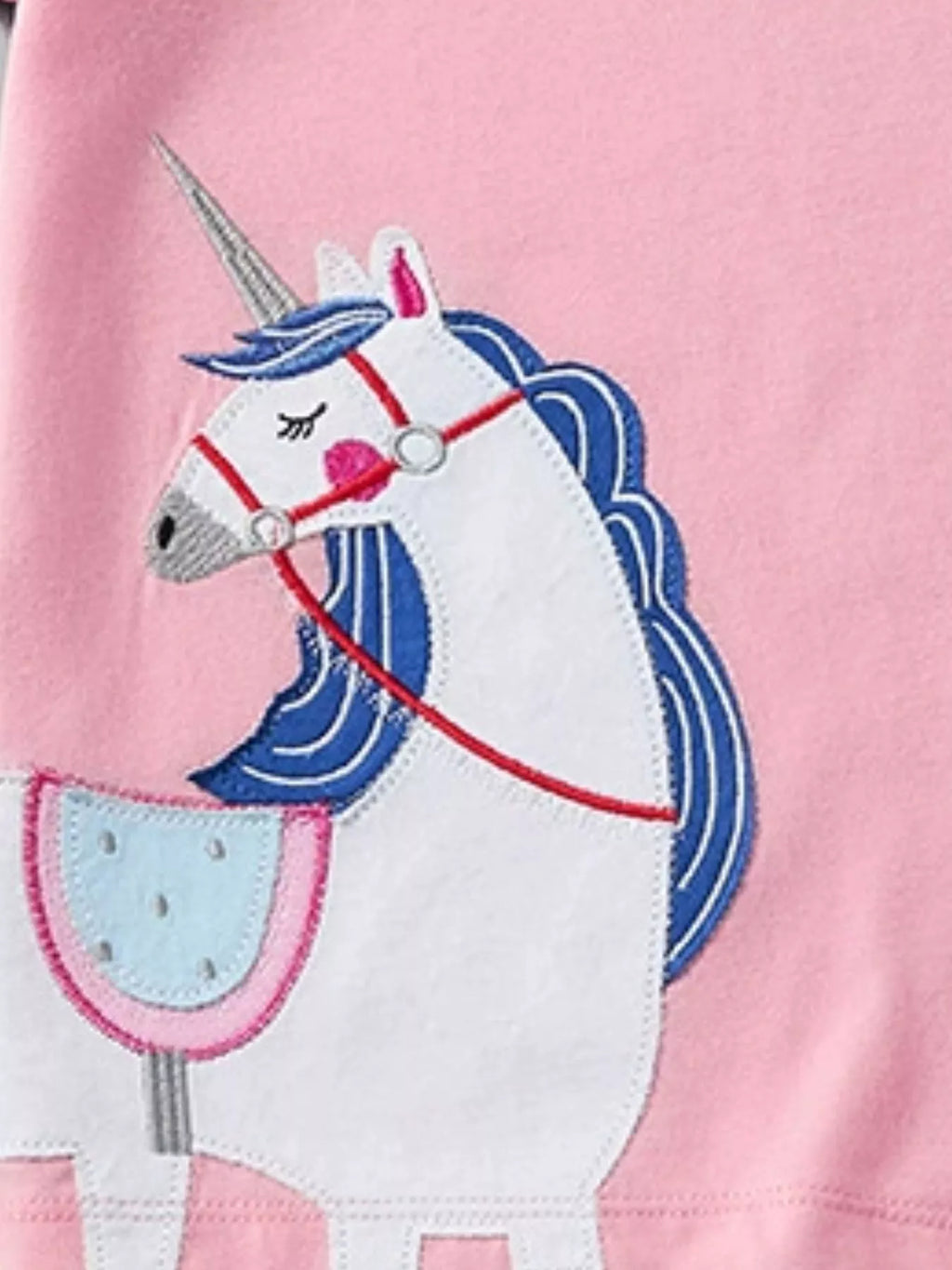 Children's Unicorn Embroidered Ruffle Sleeve T-Shirt
