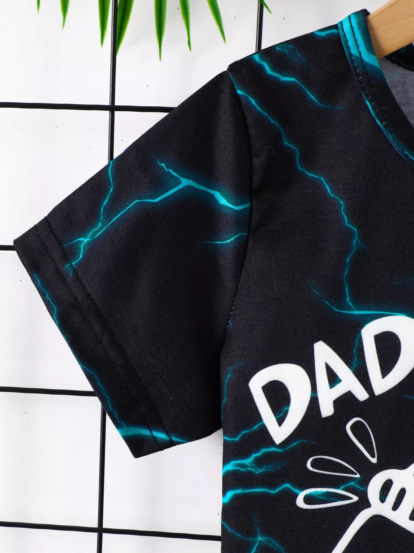 Children's Daddy & Son Best Friend Lightning Print Tee & Denim Shorts Set