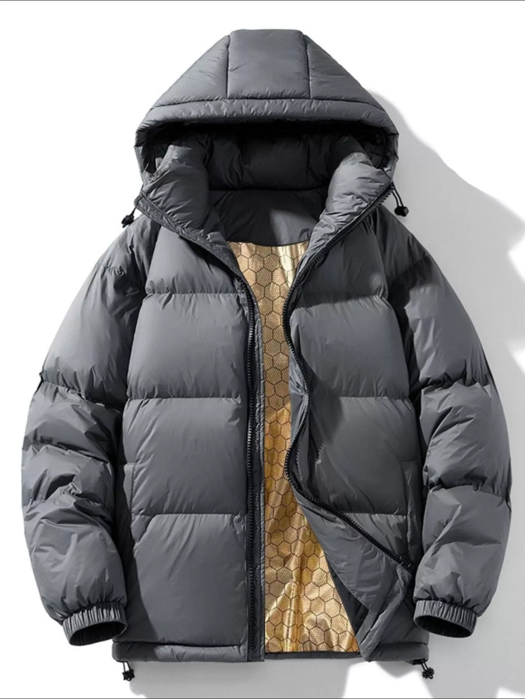 Men's Full Size Warm Padded Hooded Puffer Jacket Plus Size