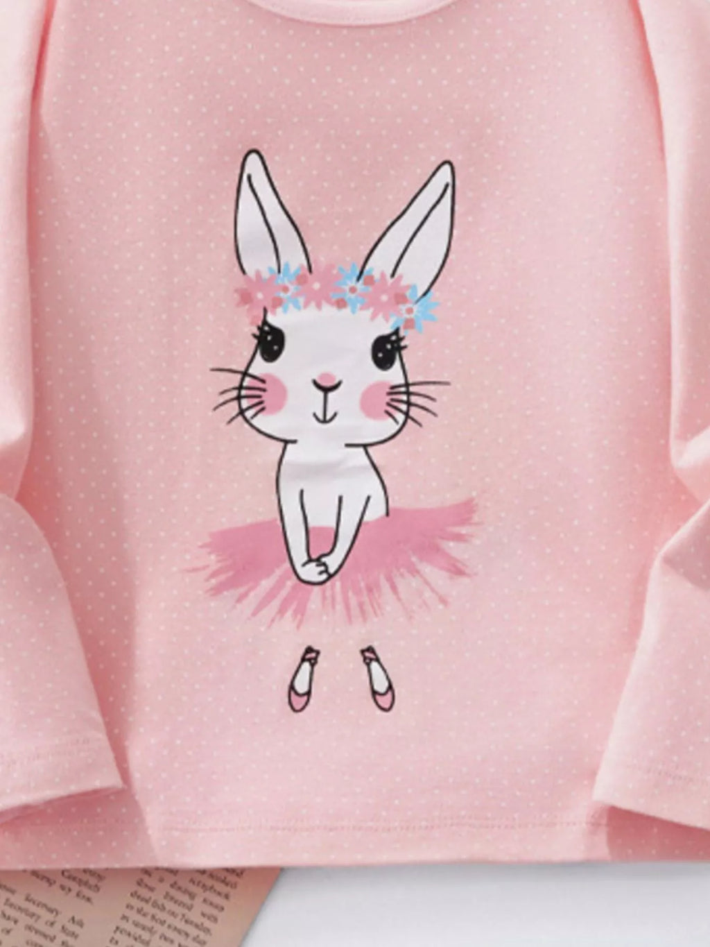 Children's Bunny Ballerina Graphic Long Sleeve T-Shirt