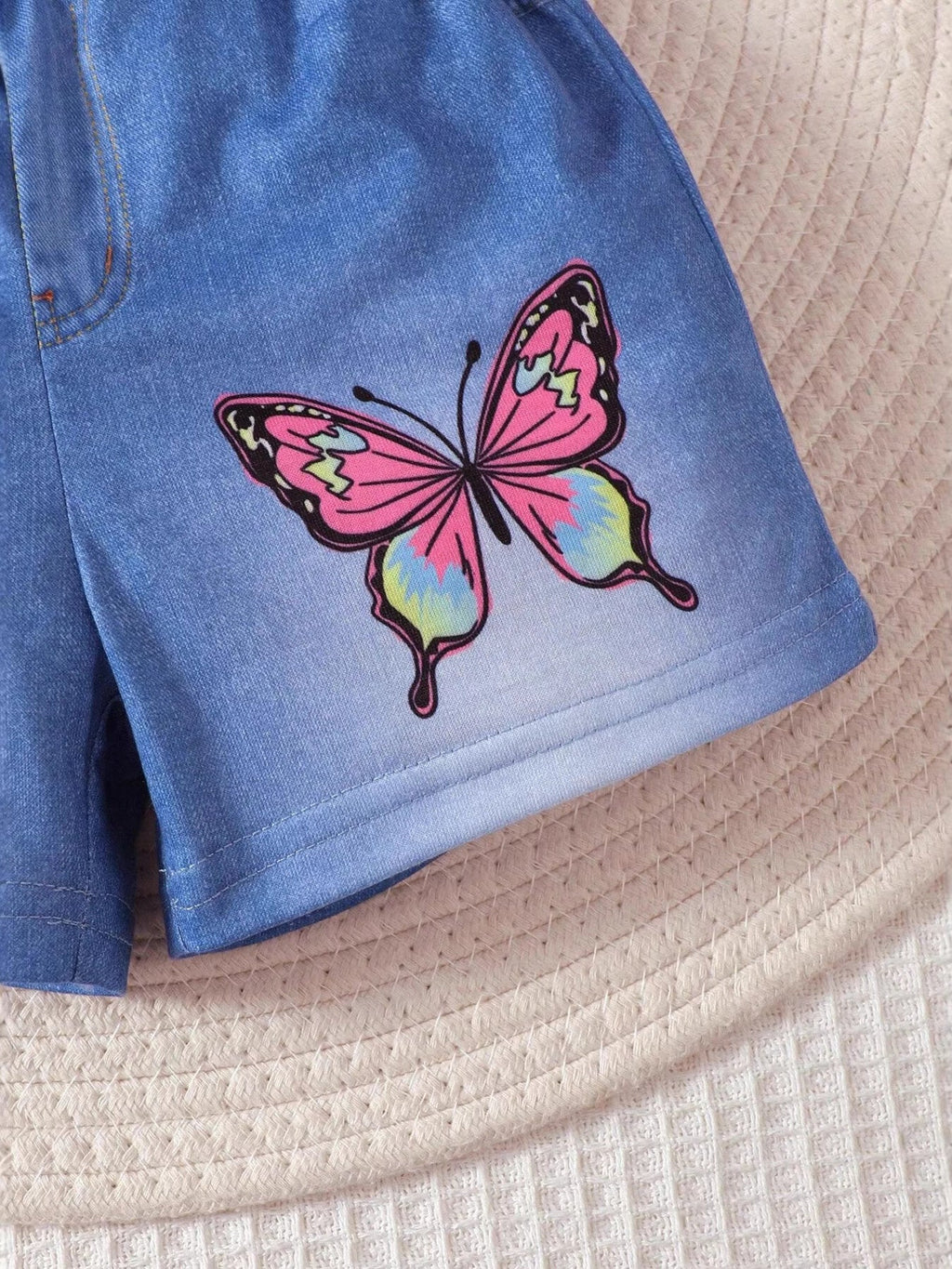 Children's Ruffled Butterfly Tee and Shorts Set