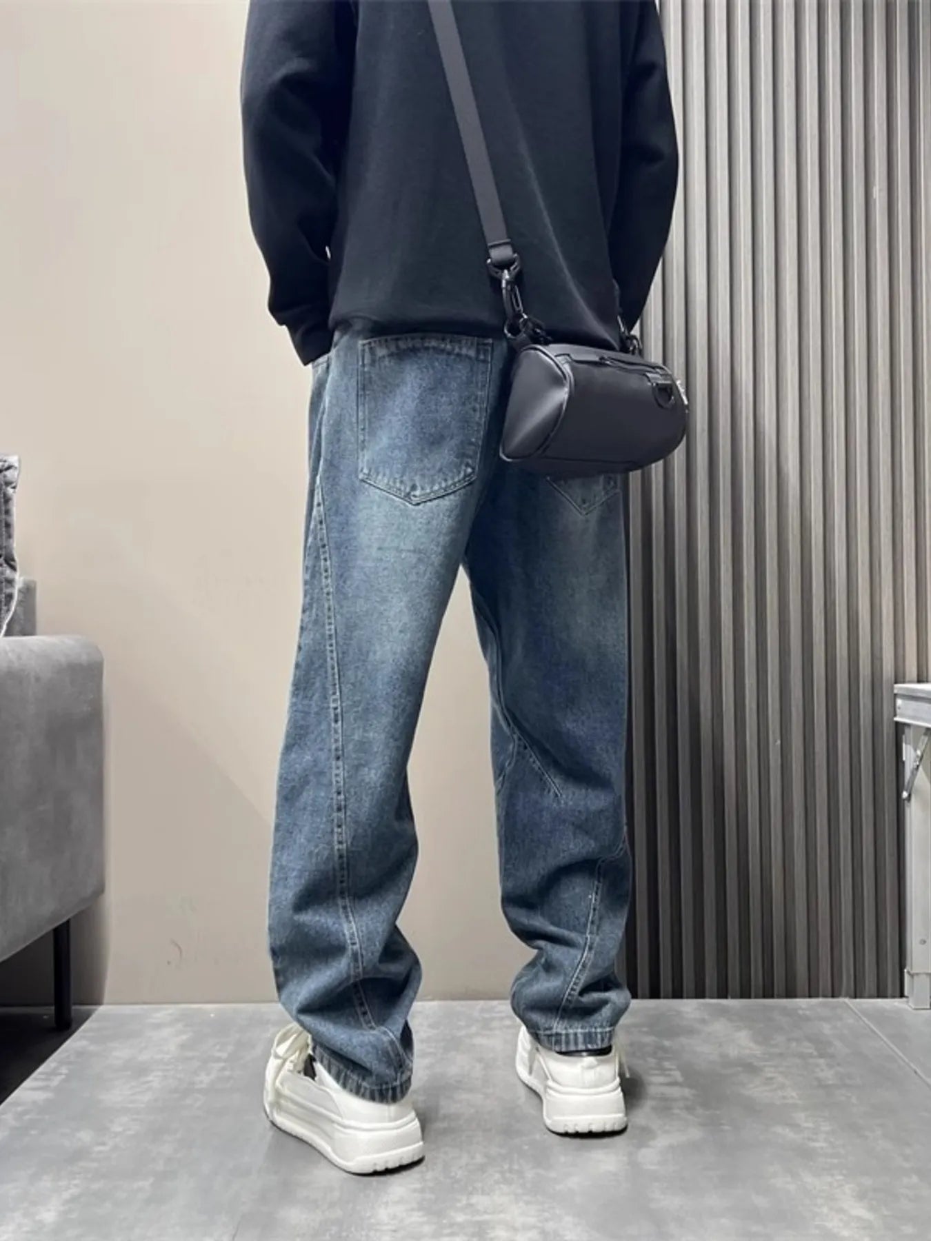 Men's Full Size Wash Loose Fit Jeans Plus Size
