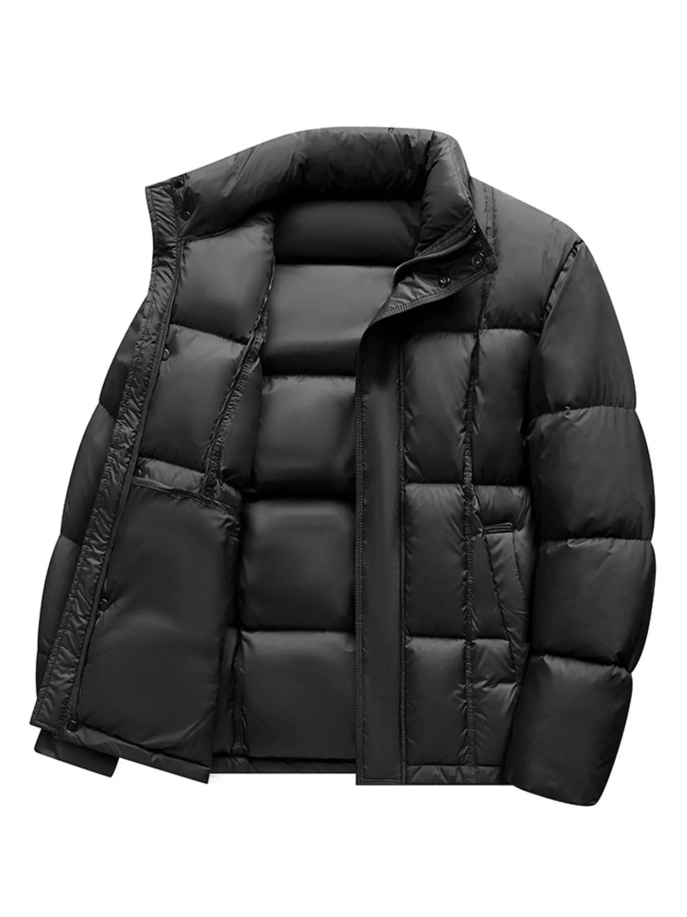 Men's Plus Size Snap Down Padded Puffer Jacket