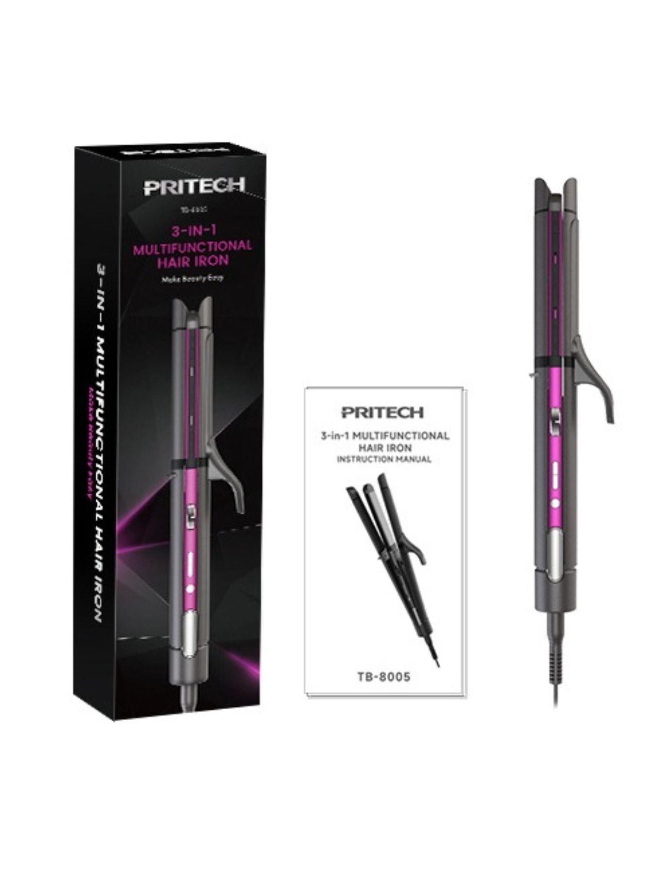 Adjustable Temperature Hair Straightener & Curler