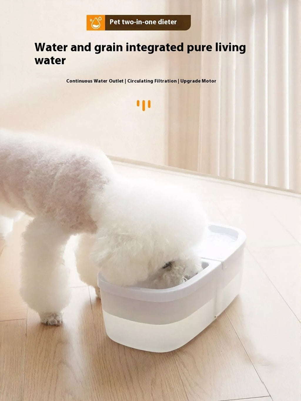 2-in-1 Automatic Water Dispenser & Food Bowl Pet Bowl