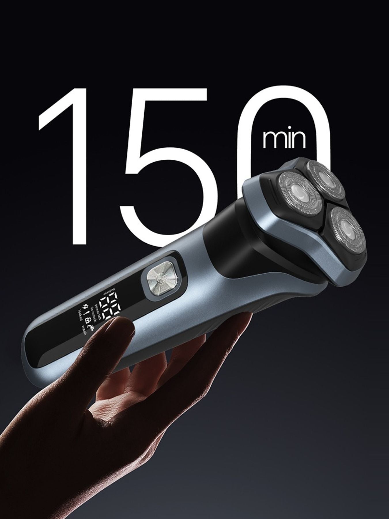 Rechargeable Rotary Electric Shaver with LED Display