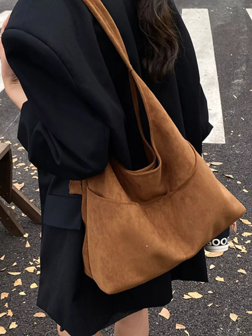 Minimalist Suede Shoulder Bag