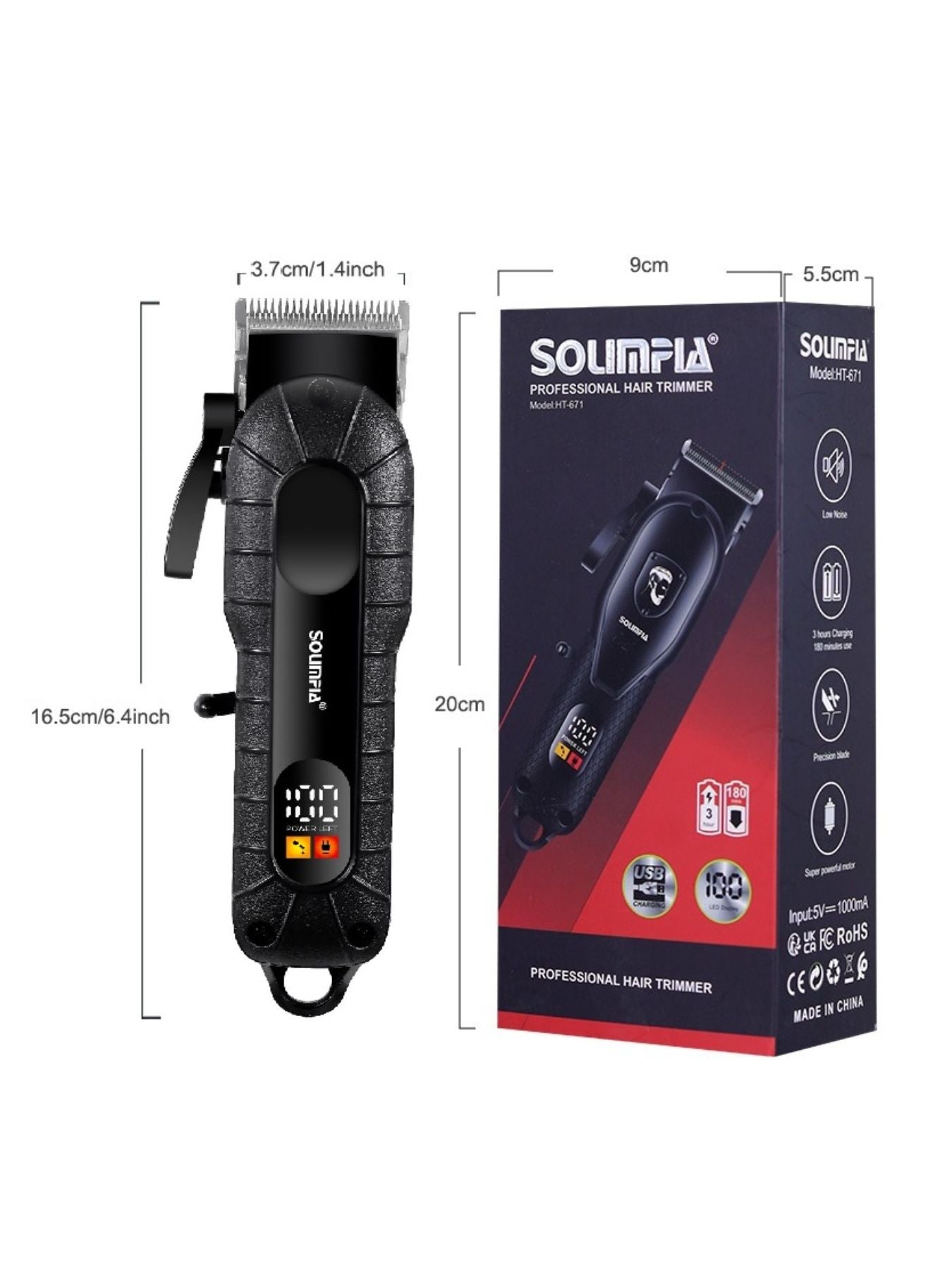 Cordless Hair Clipper with LED Display