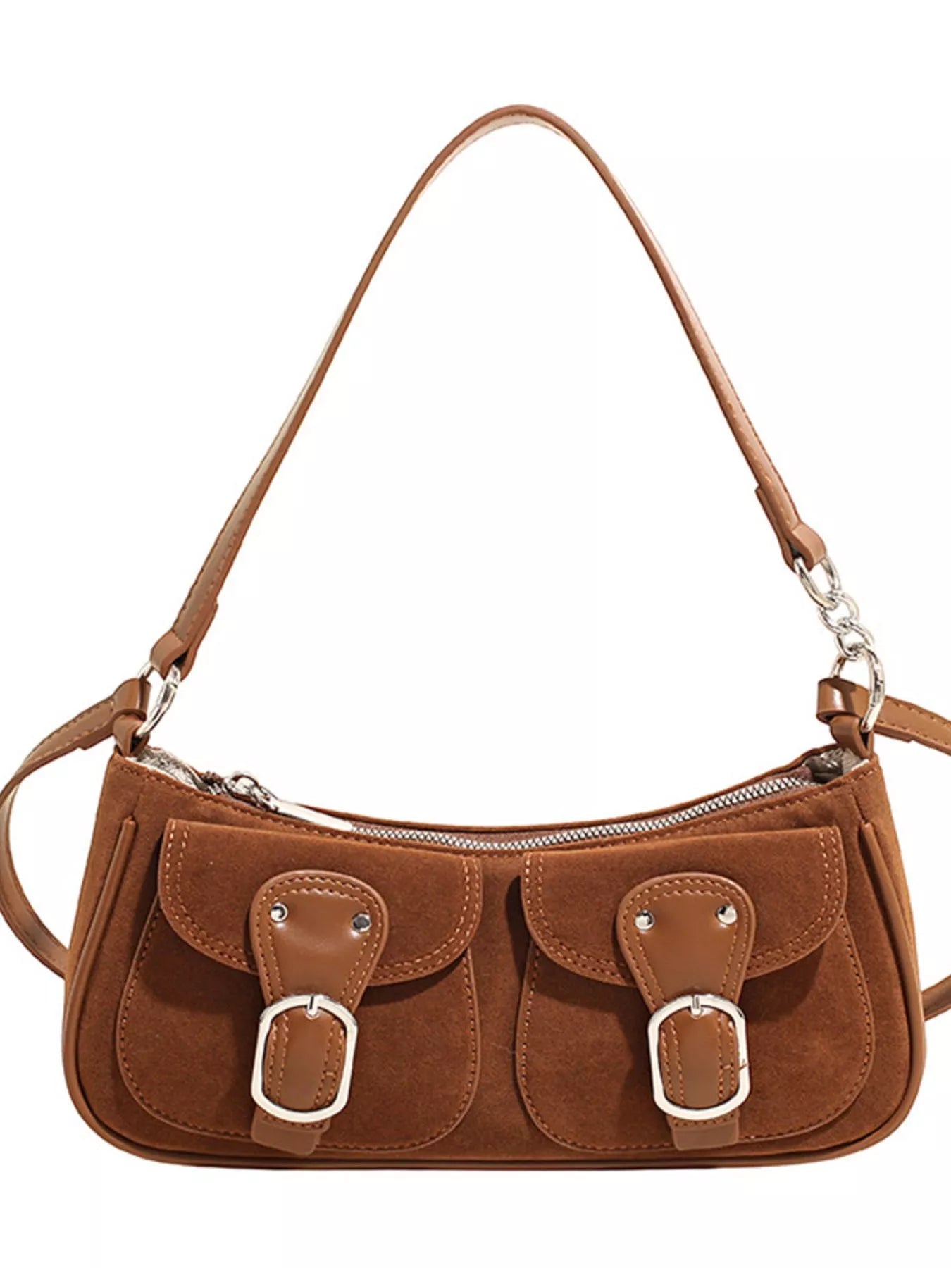 Buckle Decor Shoulder Bag