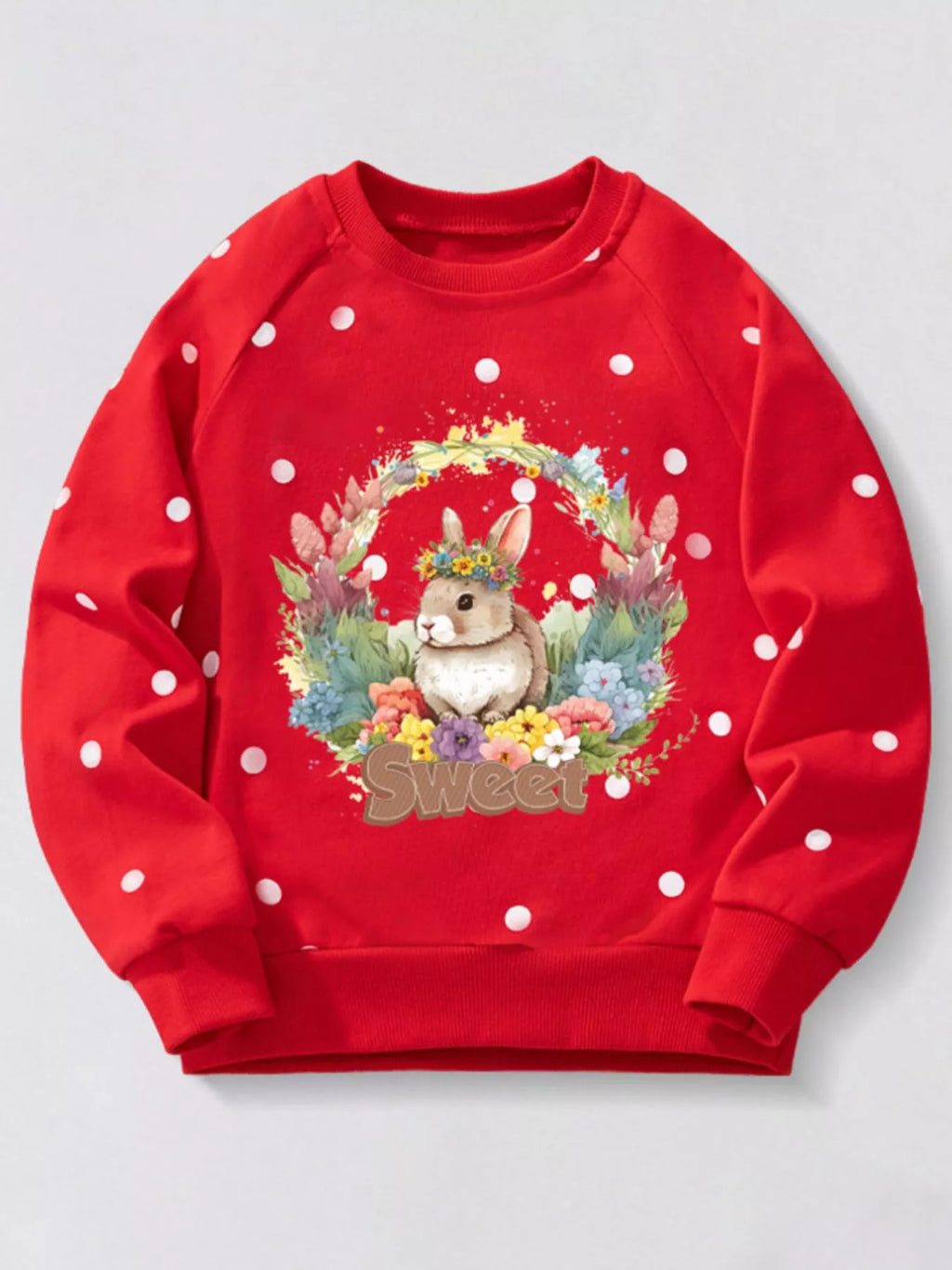 Children's Cute Bunny Crew Neck Sweatshirt