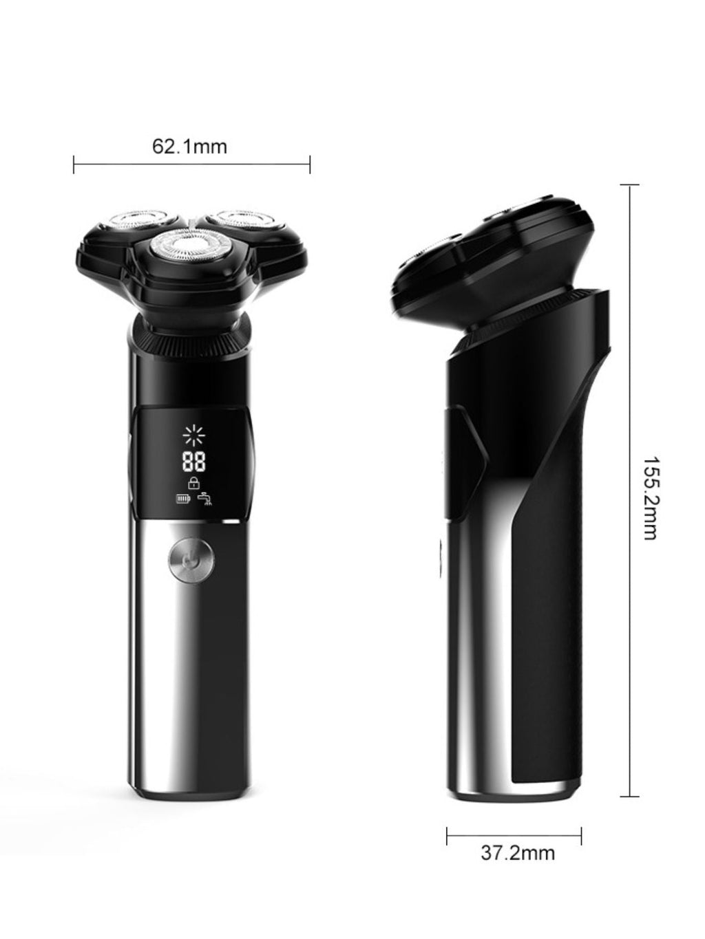 Rechargeable Electric Rotary Shaver with LED Display