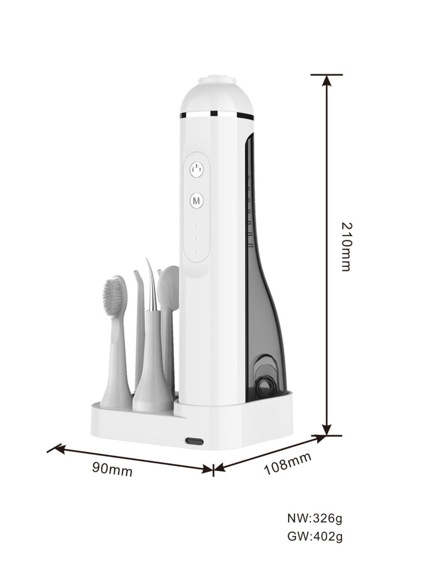 Portable Water Flosser with Multiple Nozzles
