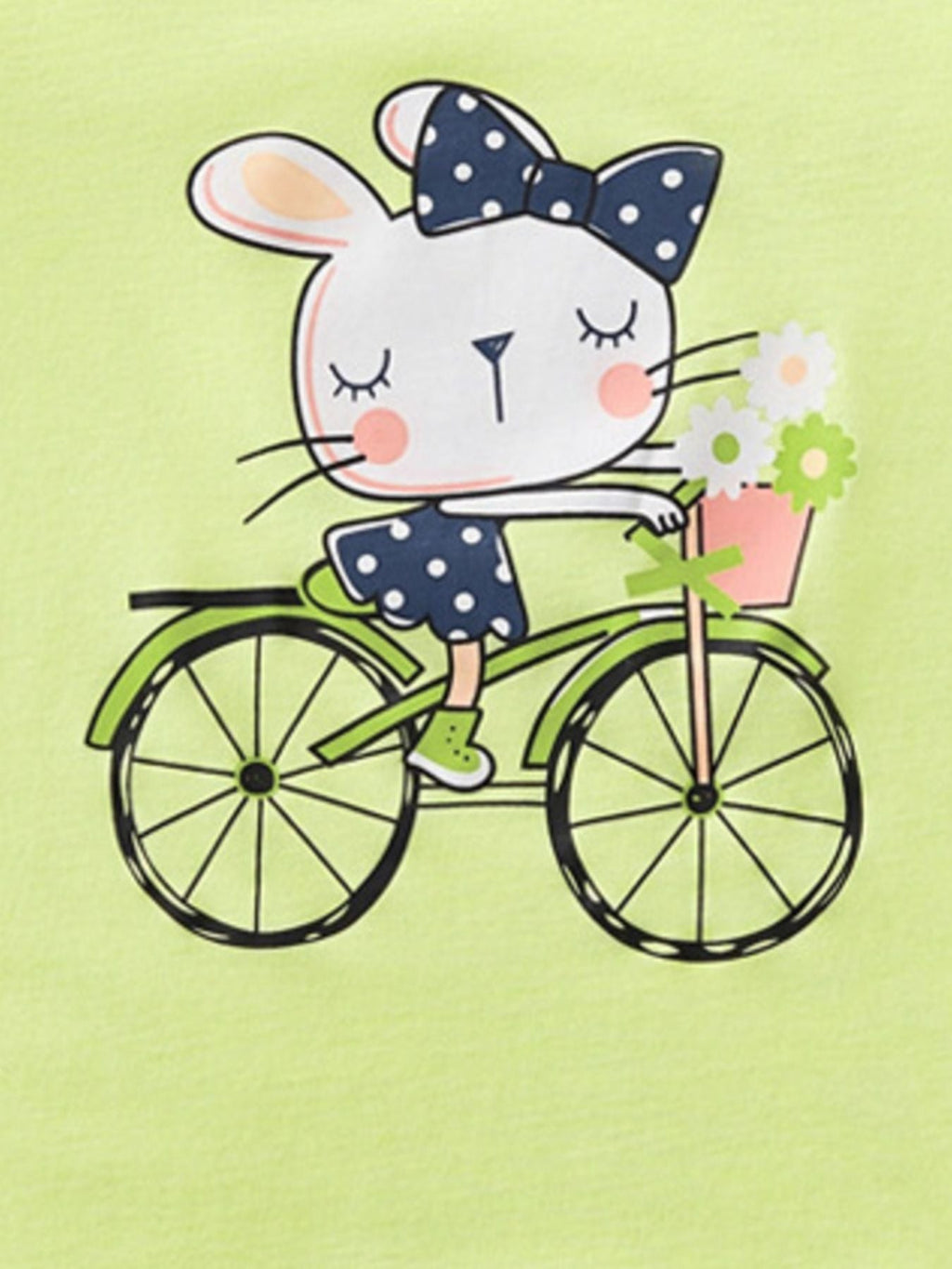 Children's Rabbit Bicycle Graphic Short Sleeve T-Shirt