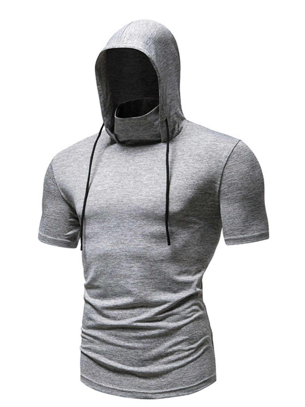 Men's Heathered Short Sleeve Hooded T-Shirt