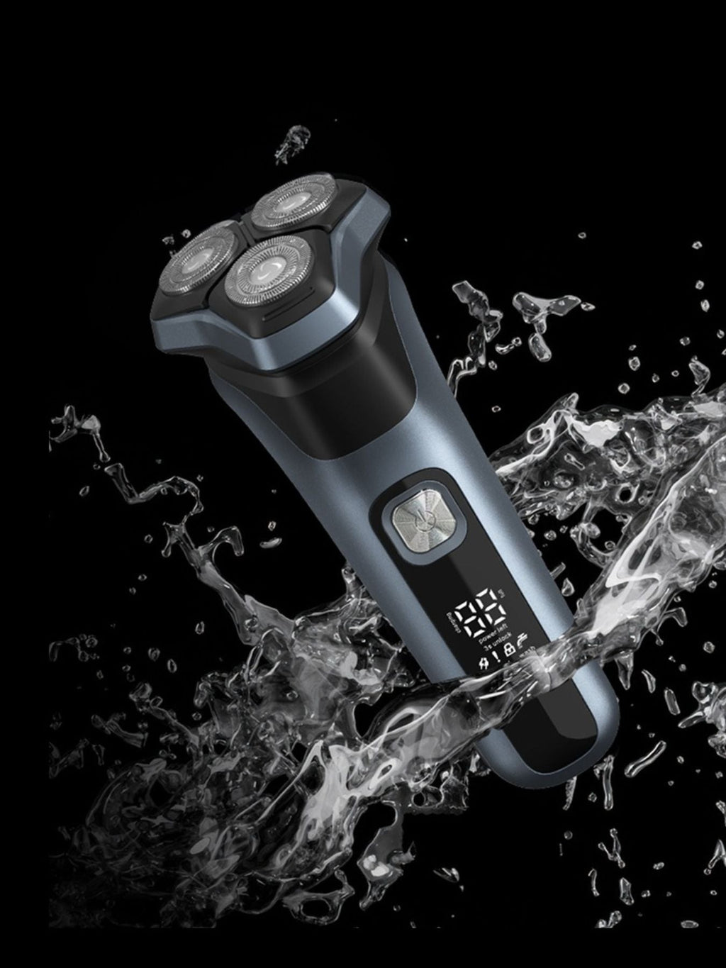 Rechargeable Rotary Electric Shaver with LED Display