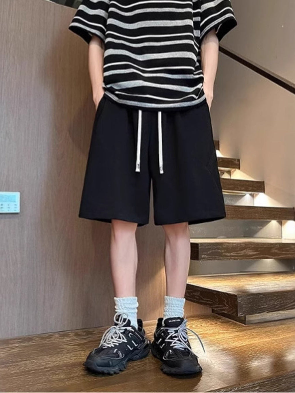 Men's Plus Size Casual Loose-Fit Drawstring Shorts