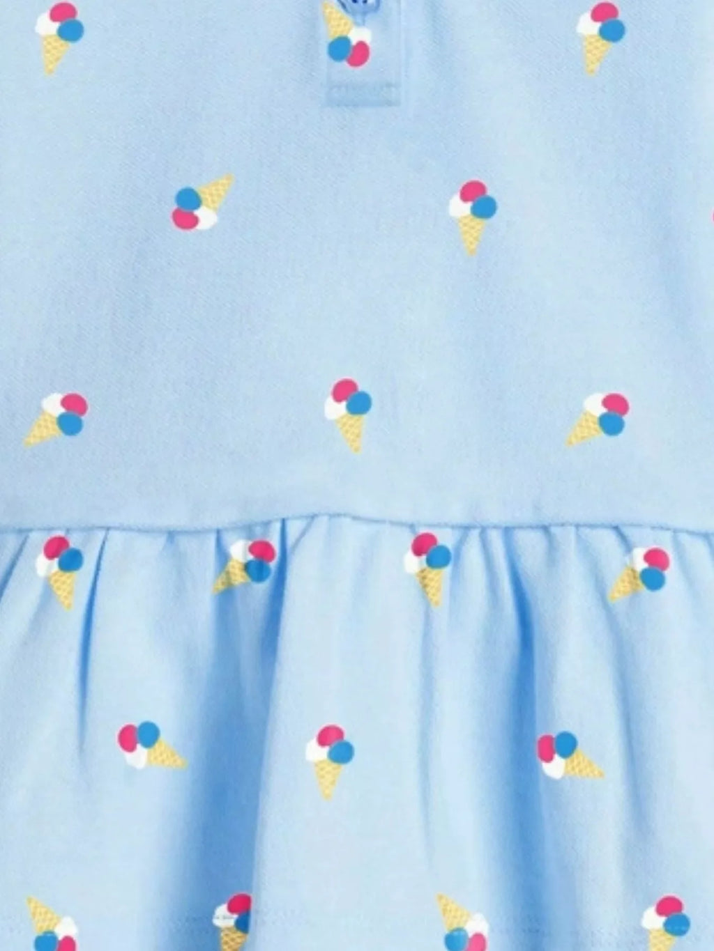 Children's Button Detail Short Sleeve Dress