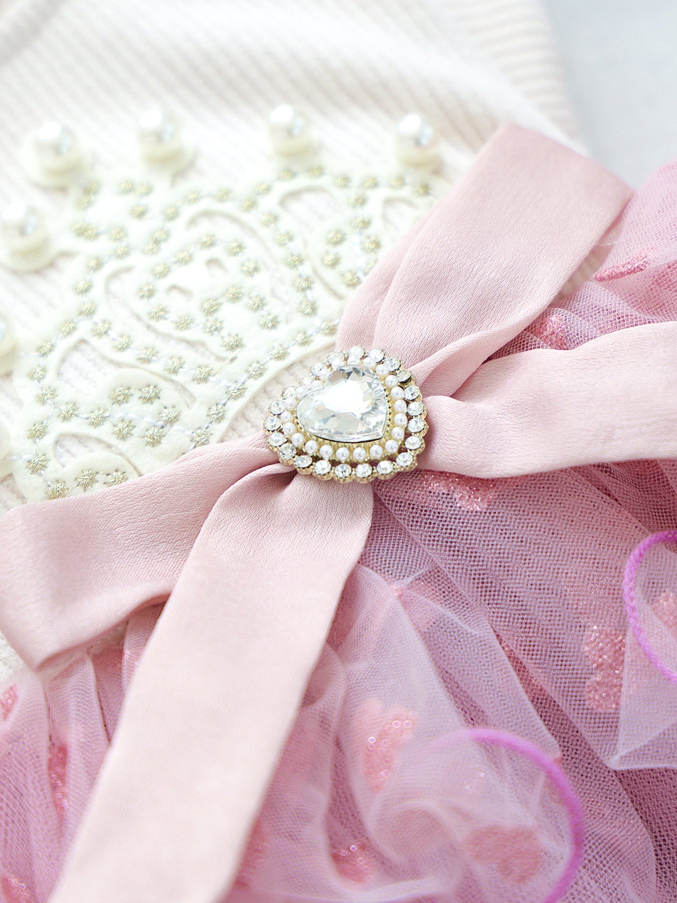 Pearl-Embellished Pet Dress
