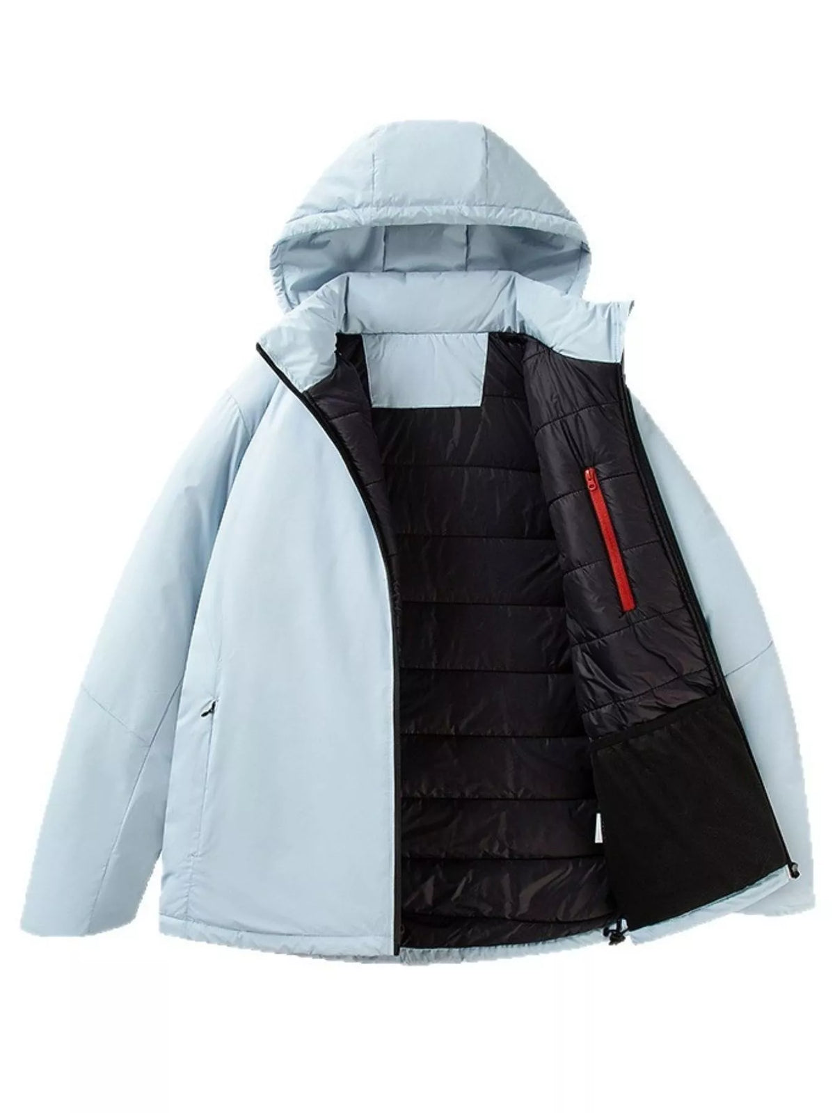 Men's Plus Size Zip Up Hooded Puffer Jacket