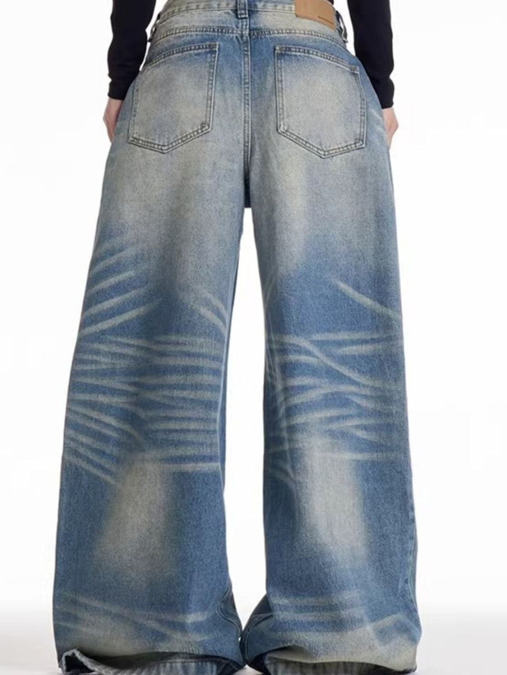 Men's Full Size Wide Leg Wash Jeans Plus Size