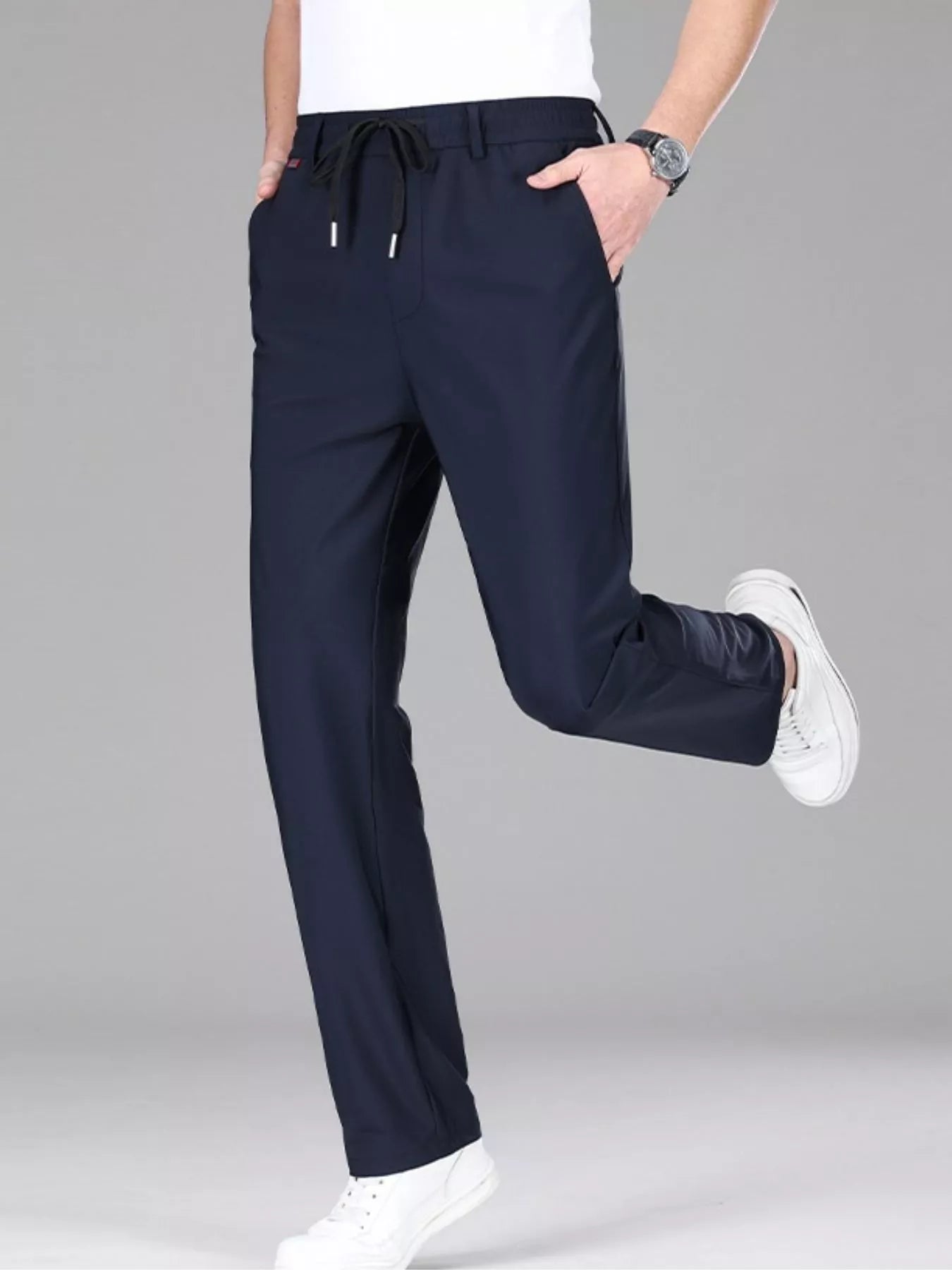 Men's Plus Size Lightweight Drawstring Casual Pants