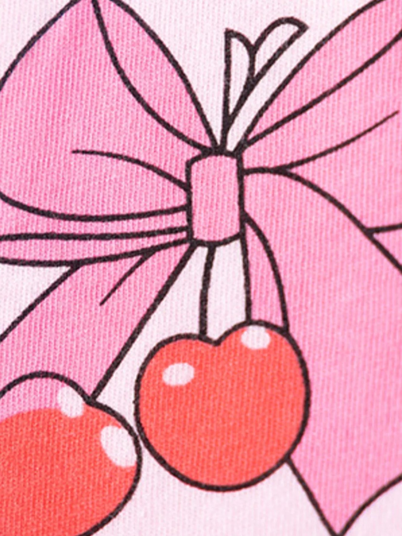Children's Cherry Bowknot Print Ruffle Hem Dress