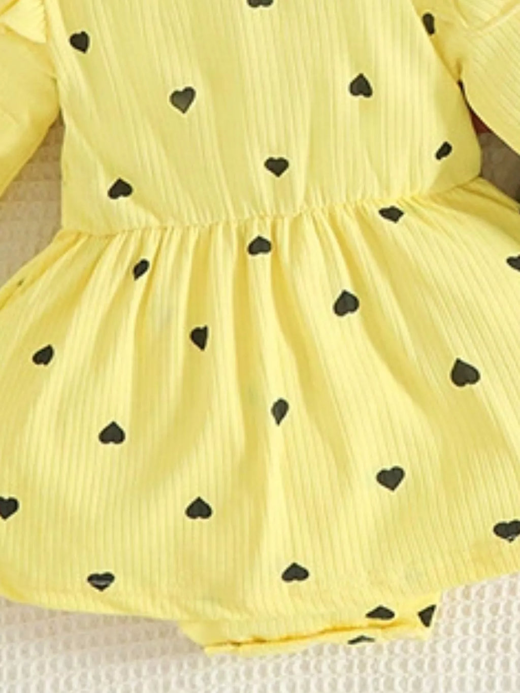 Children's Heart Print Dress & Headband Set