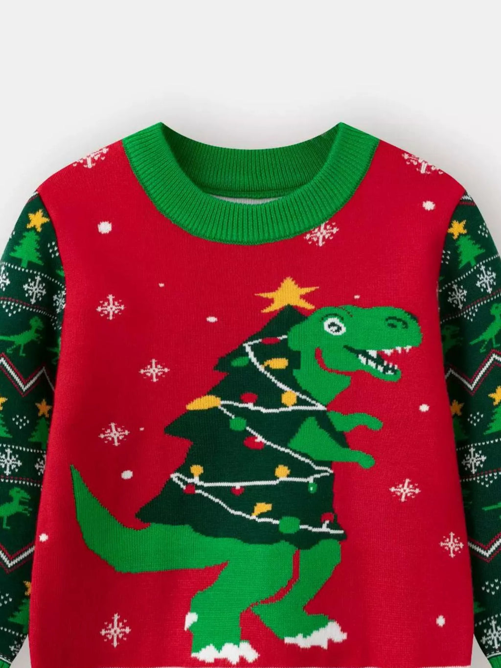Children's Christmas Tree Round Neck Sweater