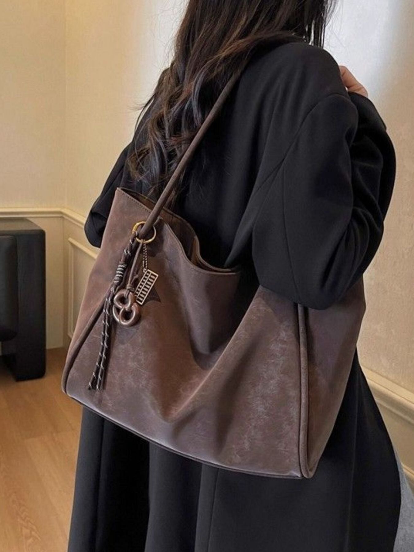 Solid Color Shoulder Bag