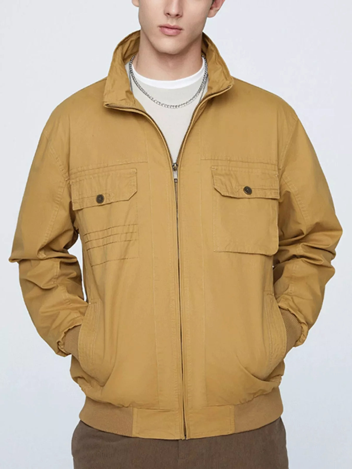 Men's Plus Size Casual Lightweight Zip-Up Jacket