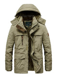 Men's Plus Size Zip Up Hooded Parka Coat