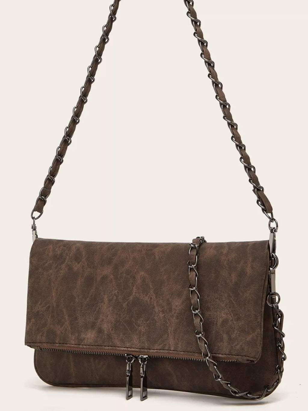 PU Leather Chain Strap Shoulder Bag