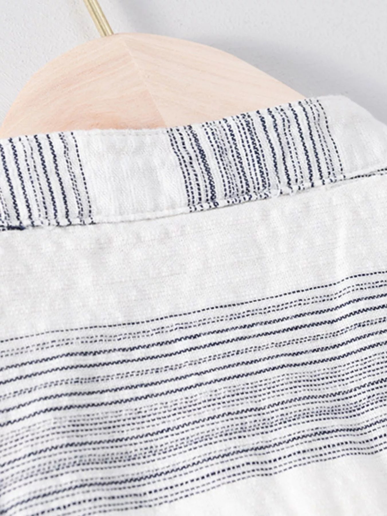 Men's Plus Size Striped Short Sleeve Blouse