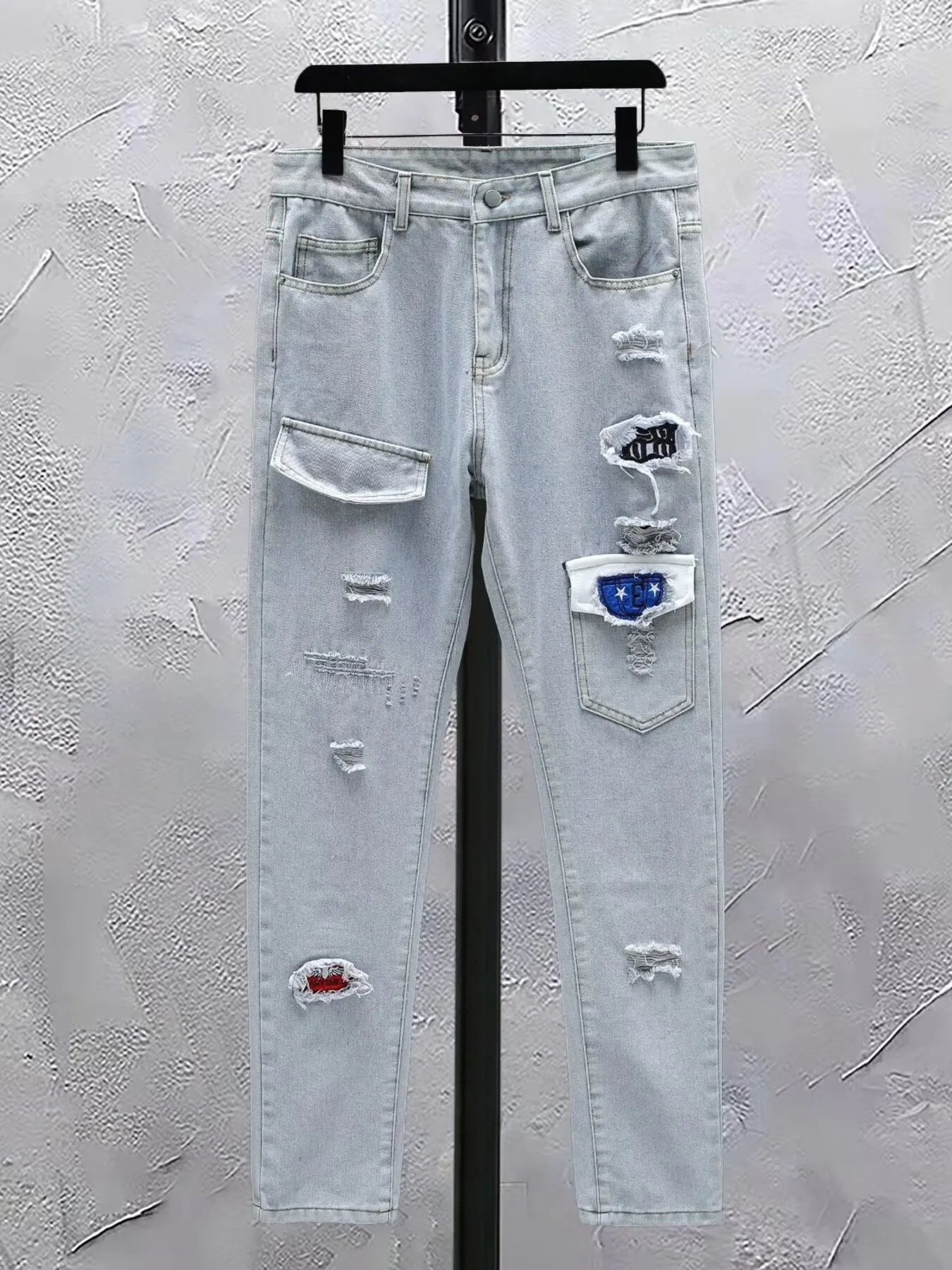 Men's Distressed Wash Jeans