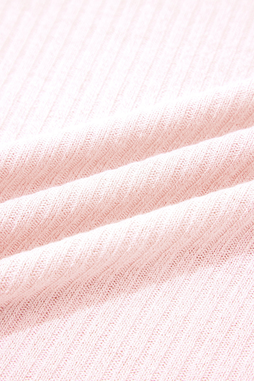 Light Pink Collared V Neck Ribbed Tee