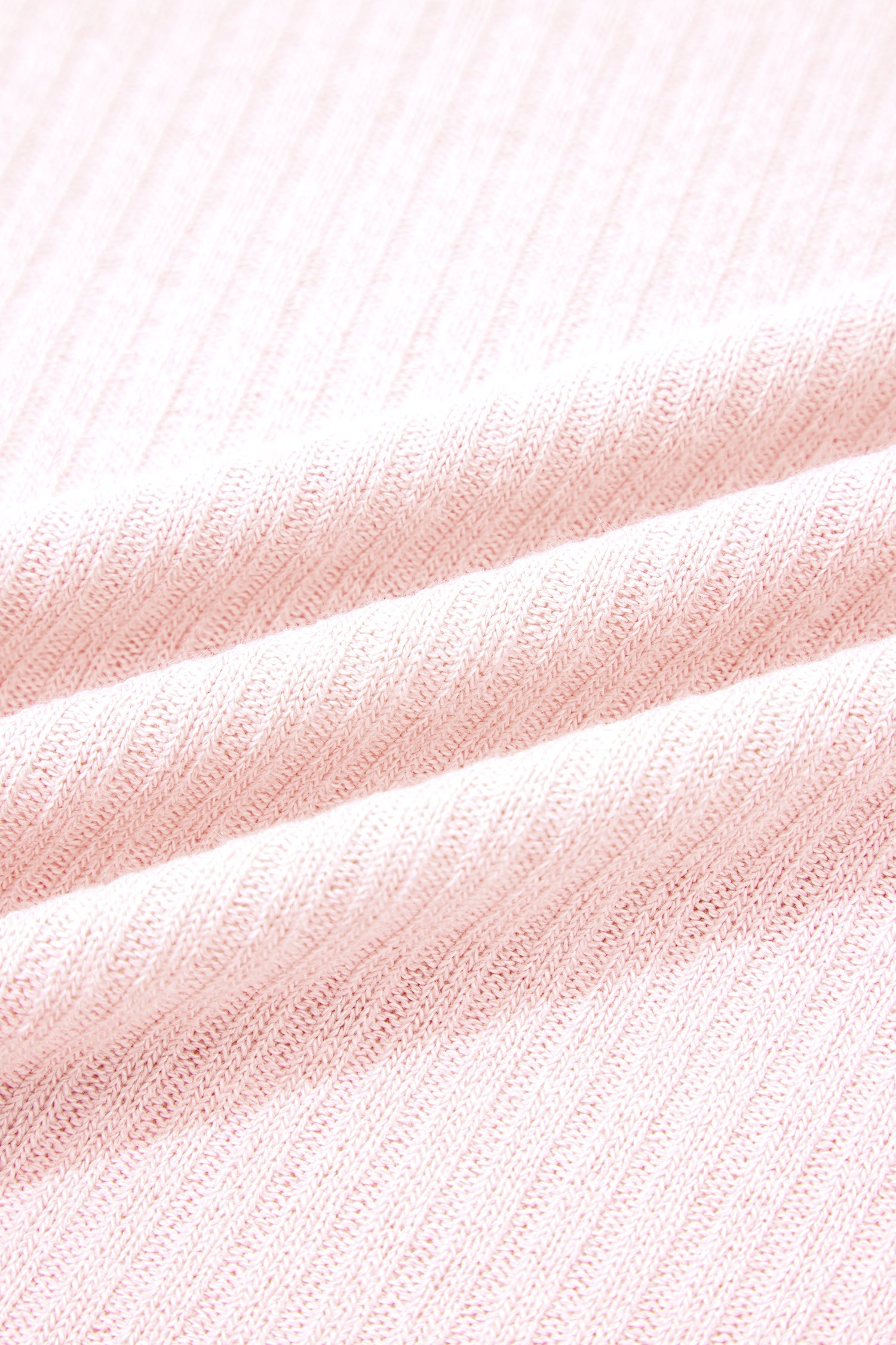 Light Pink Collared V Neck Ribbed Tee