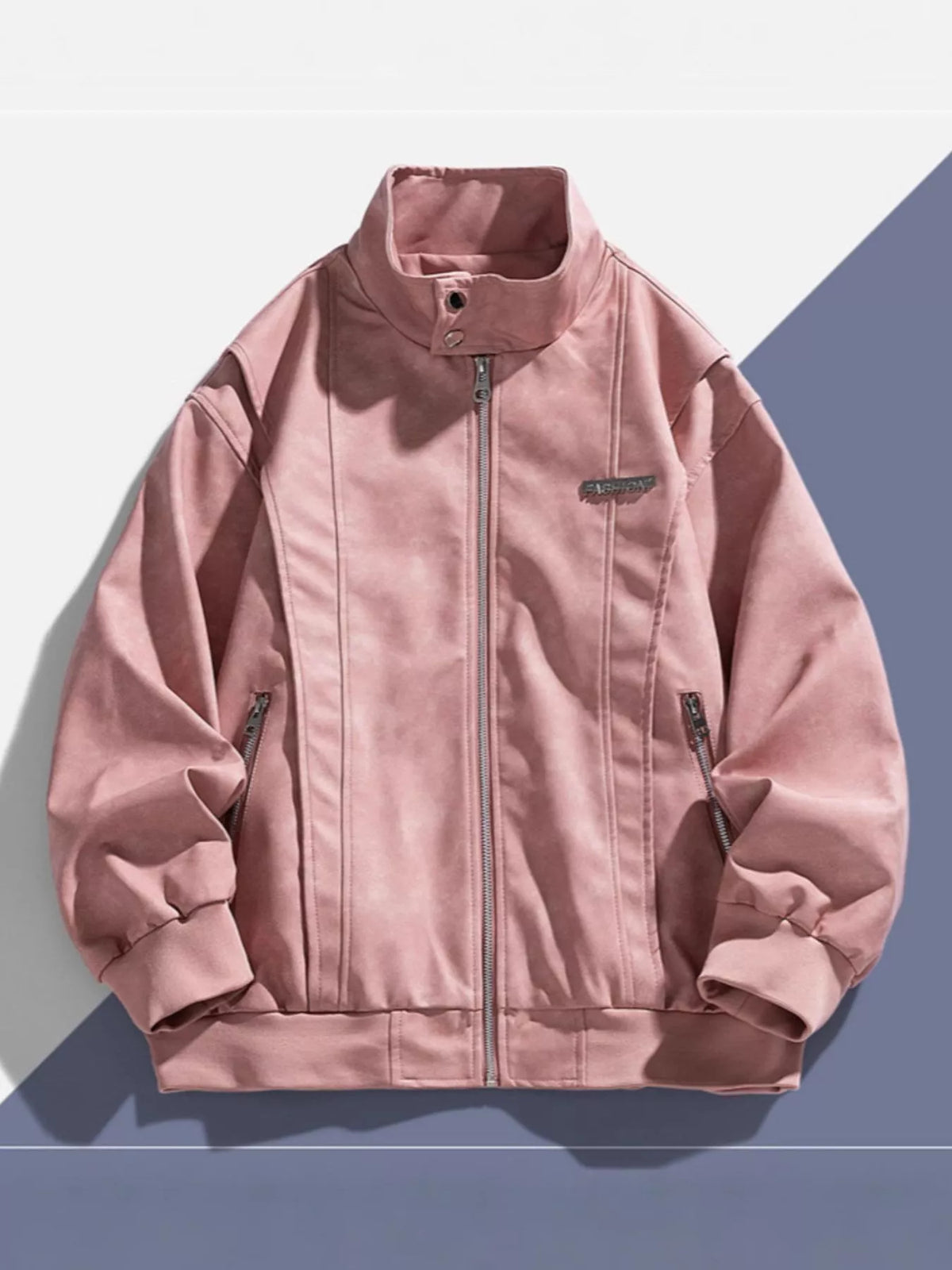 Men's Plus Size Zip Up Long Sleeve Jacket