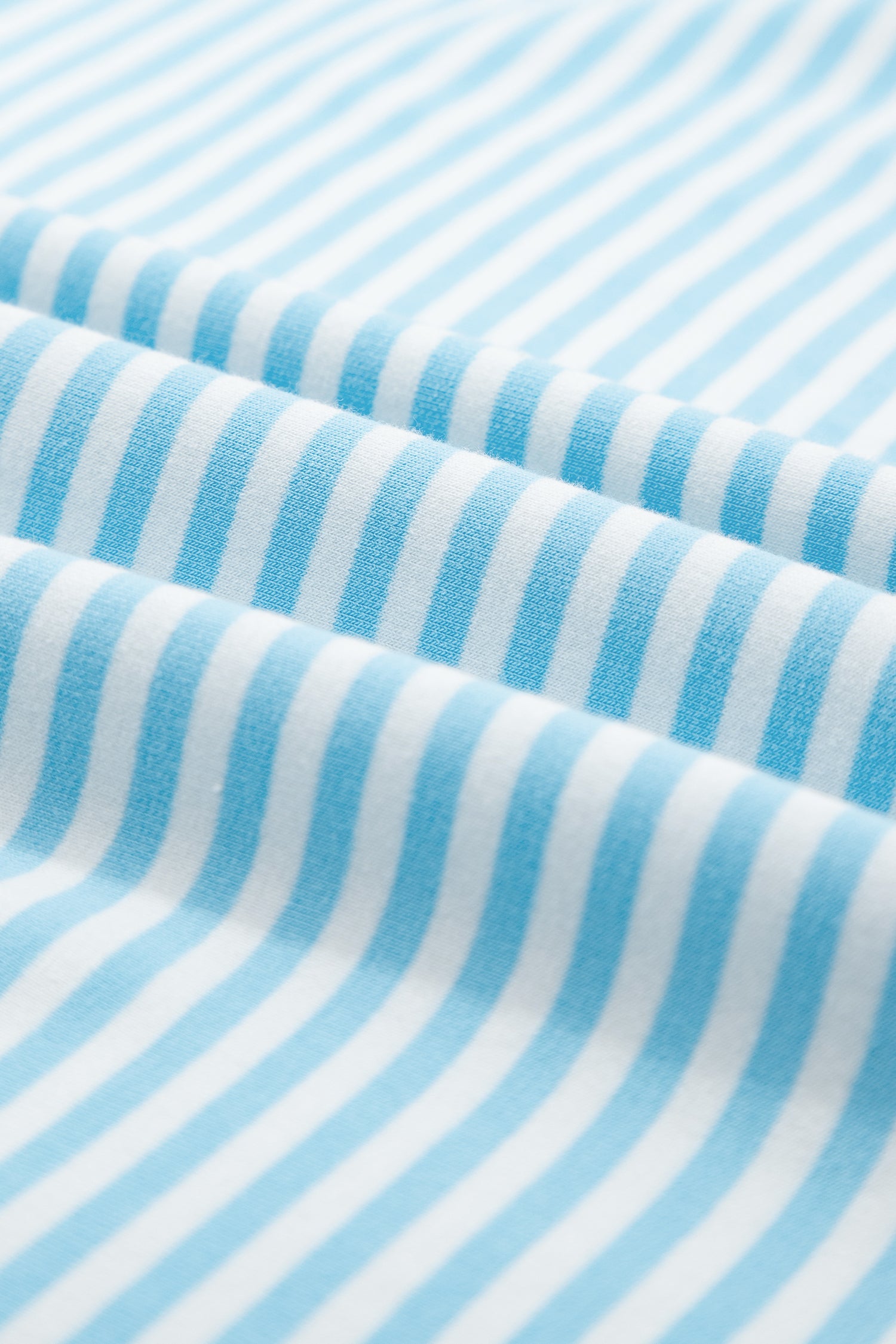 Sky Blue Stripe Oversize Mock Neck Sweatshirt and Shorts Set