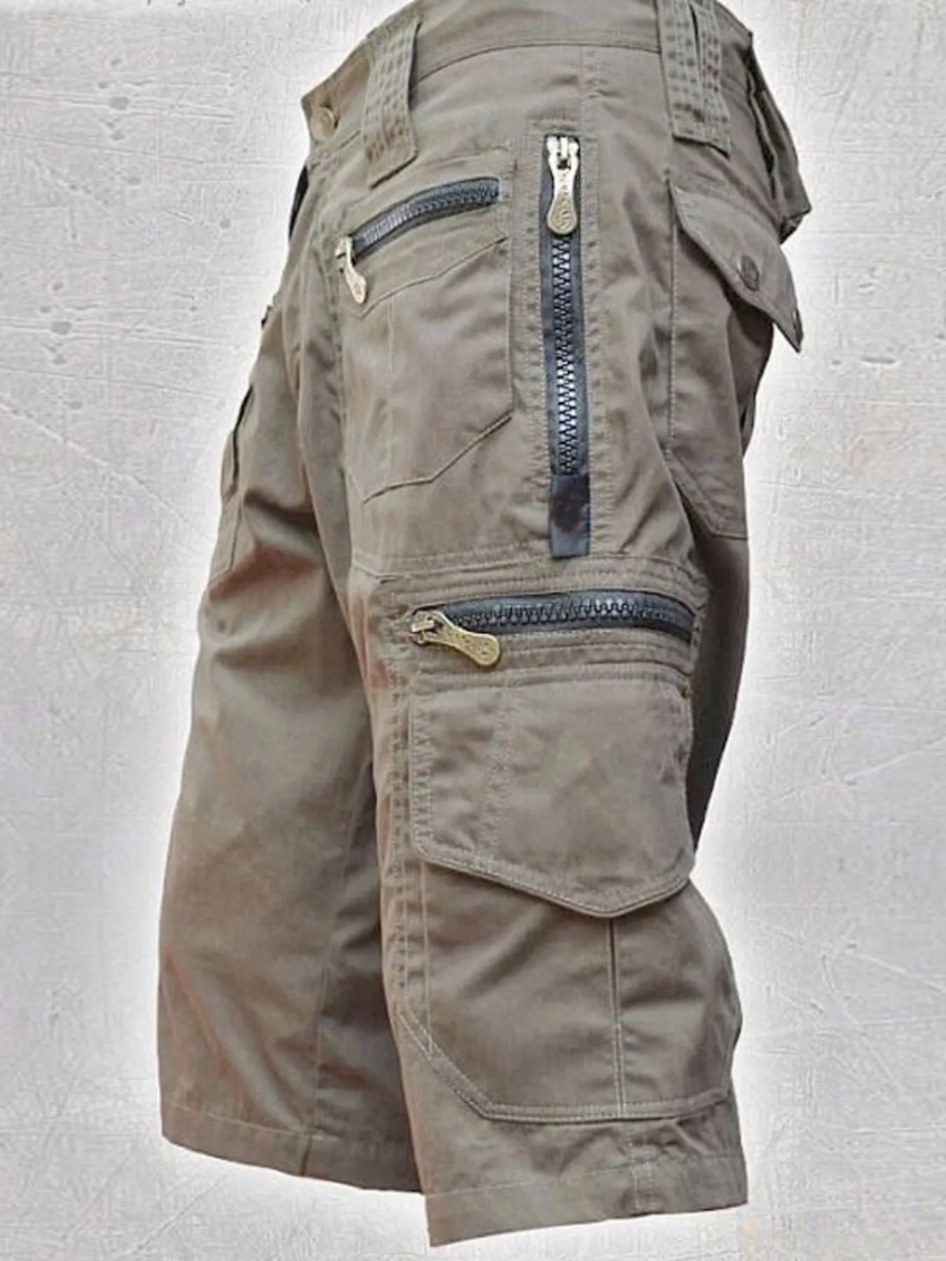 Men's Full Size Multi-Pocket Zipper Cargo Shorts Plus Size