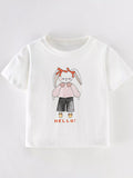 Children's Cute Bunny Graphic Short Sleeve T-Shirt
