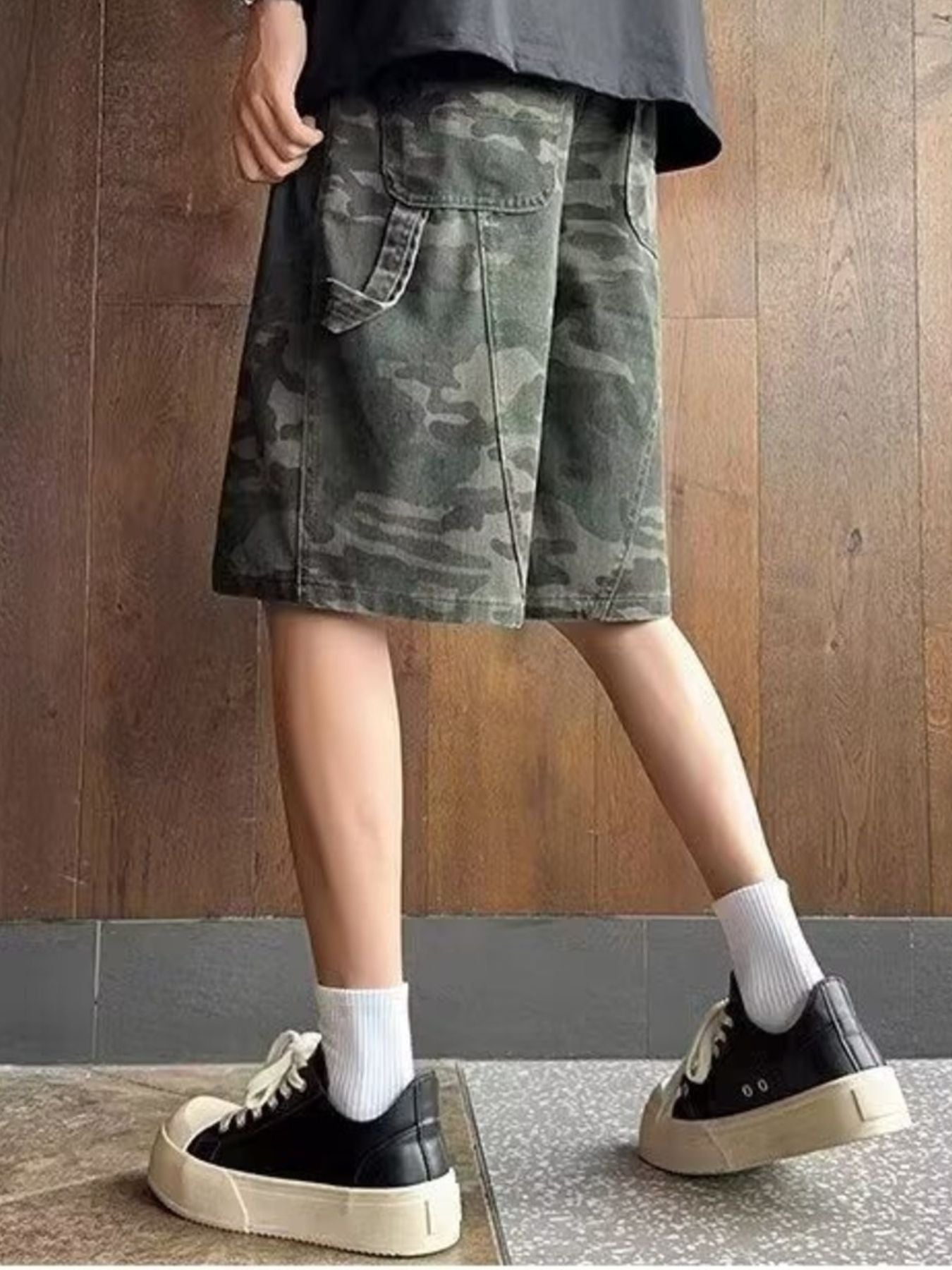 Men's Full Size Camouflage Print Loose Fit Shorts Plus Size