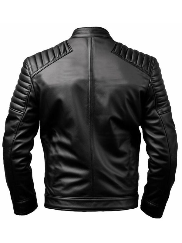 Black Men’s Slim Fit Genuine Leather Jacket