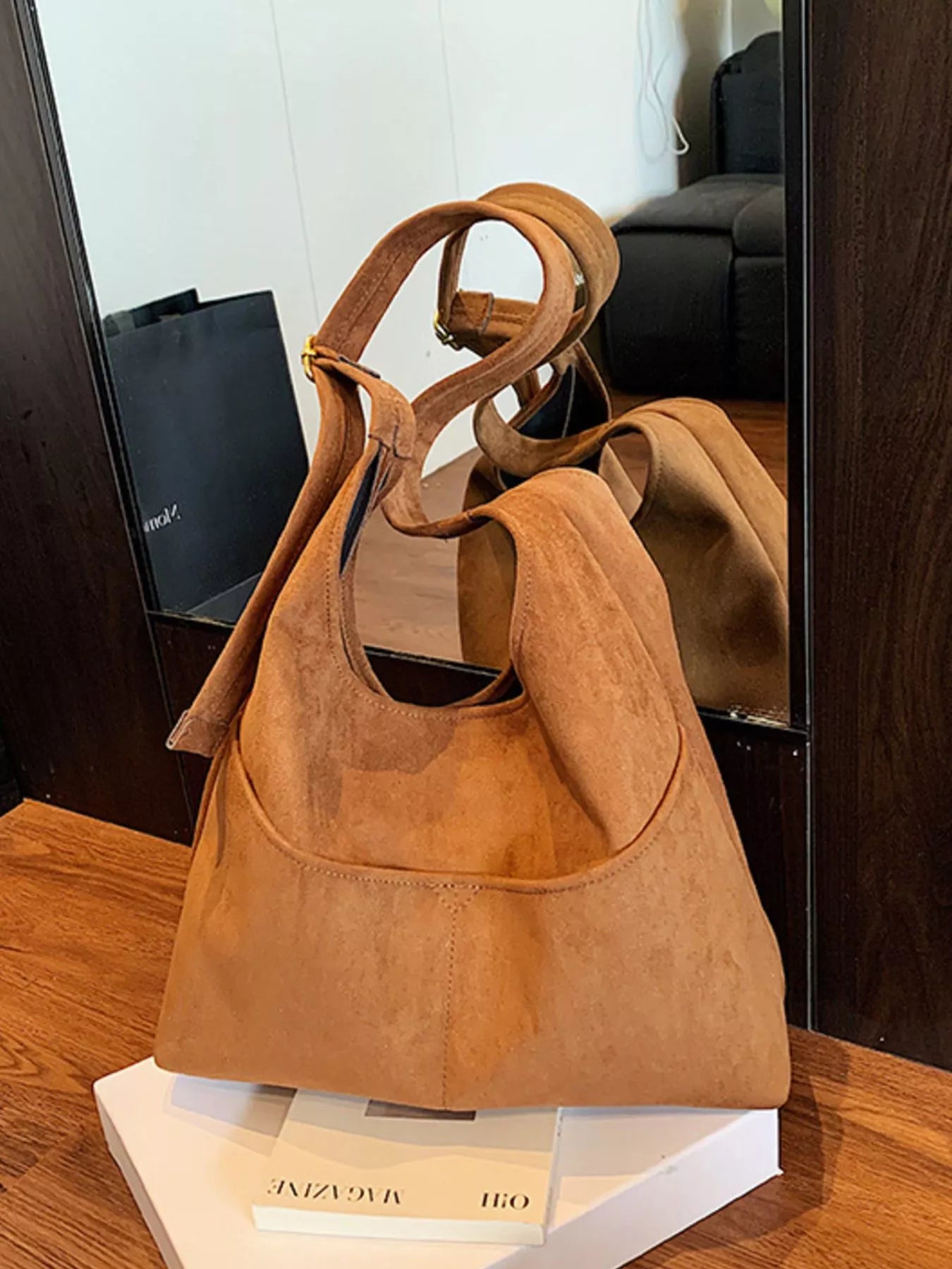 Minimalist Suede Shoulder Bag