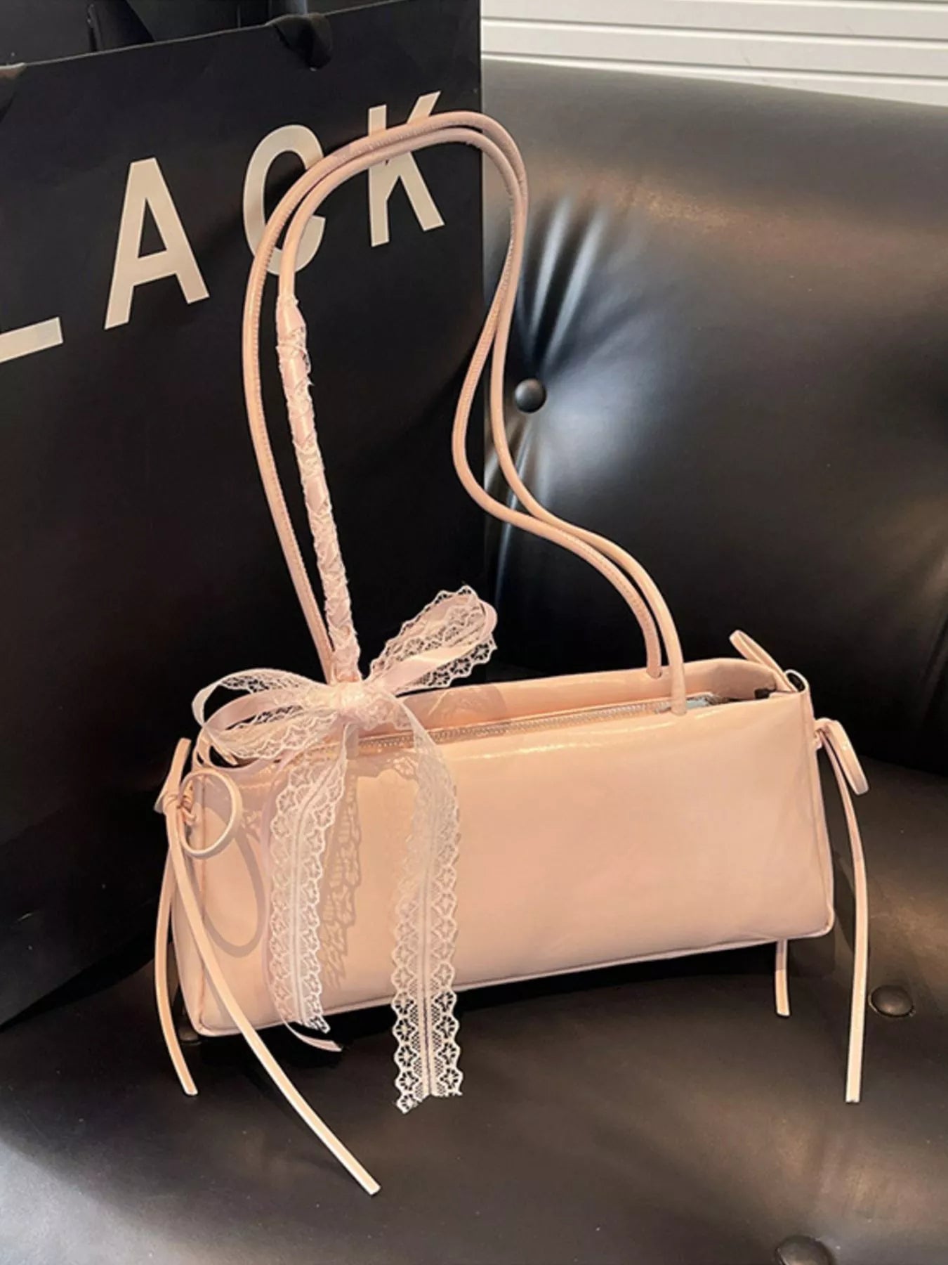 Lace Decor Shoulder Bag