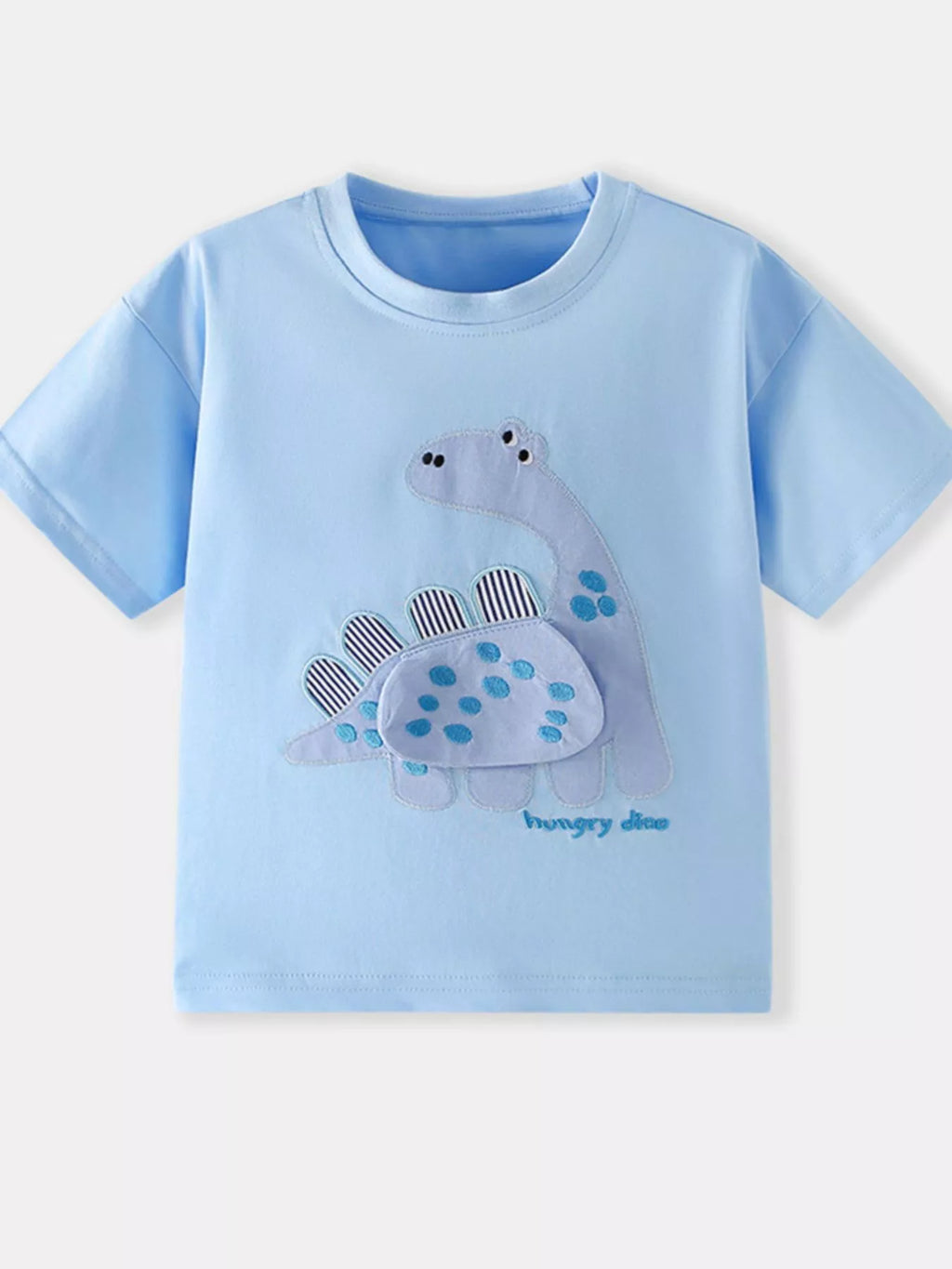 Children's Dinosaur Applique Short Sleeve T-Shirt