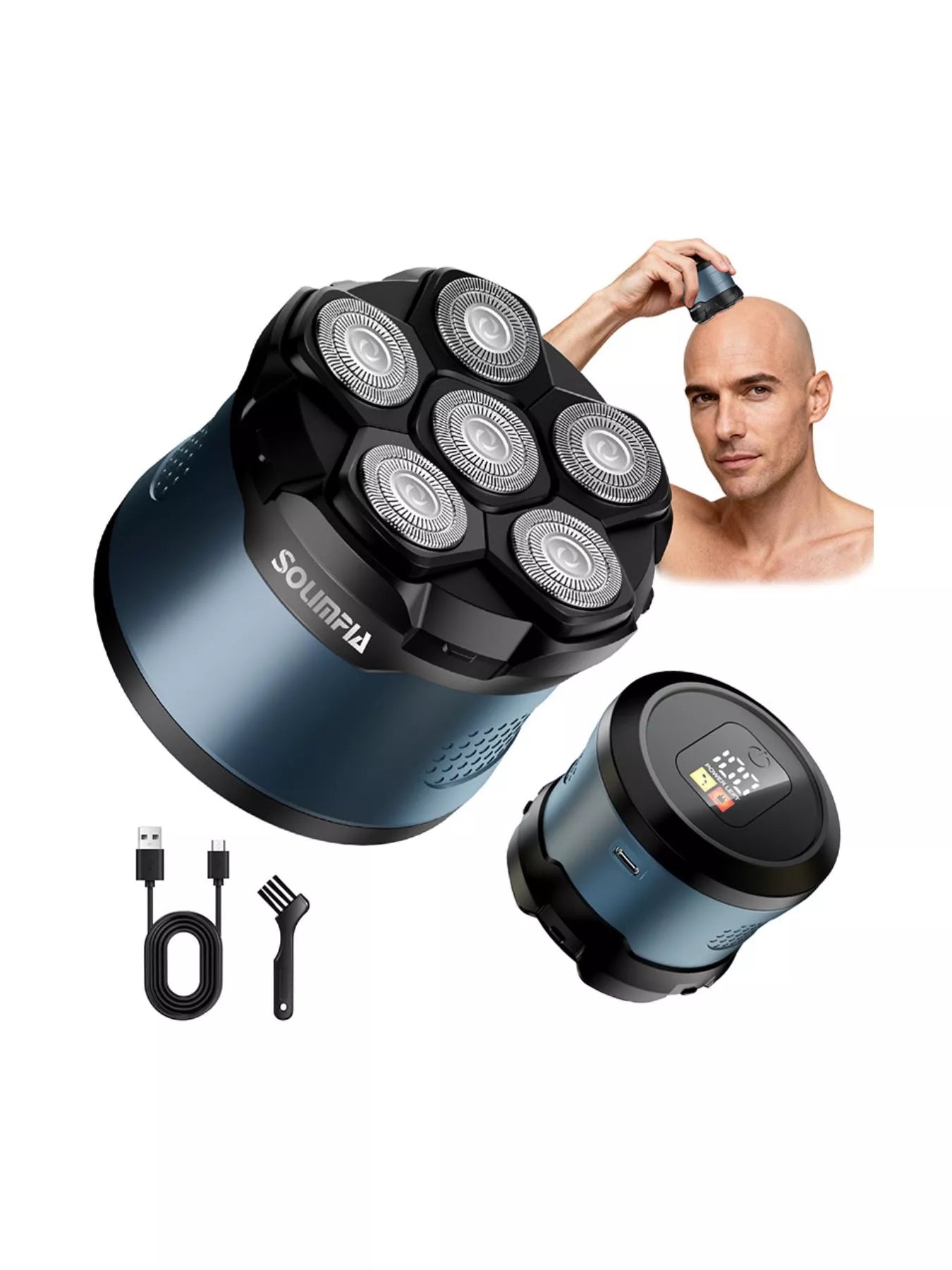 6-Blade Rechargeable Head Shaver