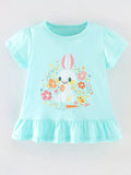 Children's Bunny Graphic Ruffle Hem T-Shirt