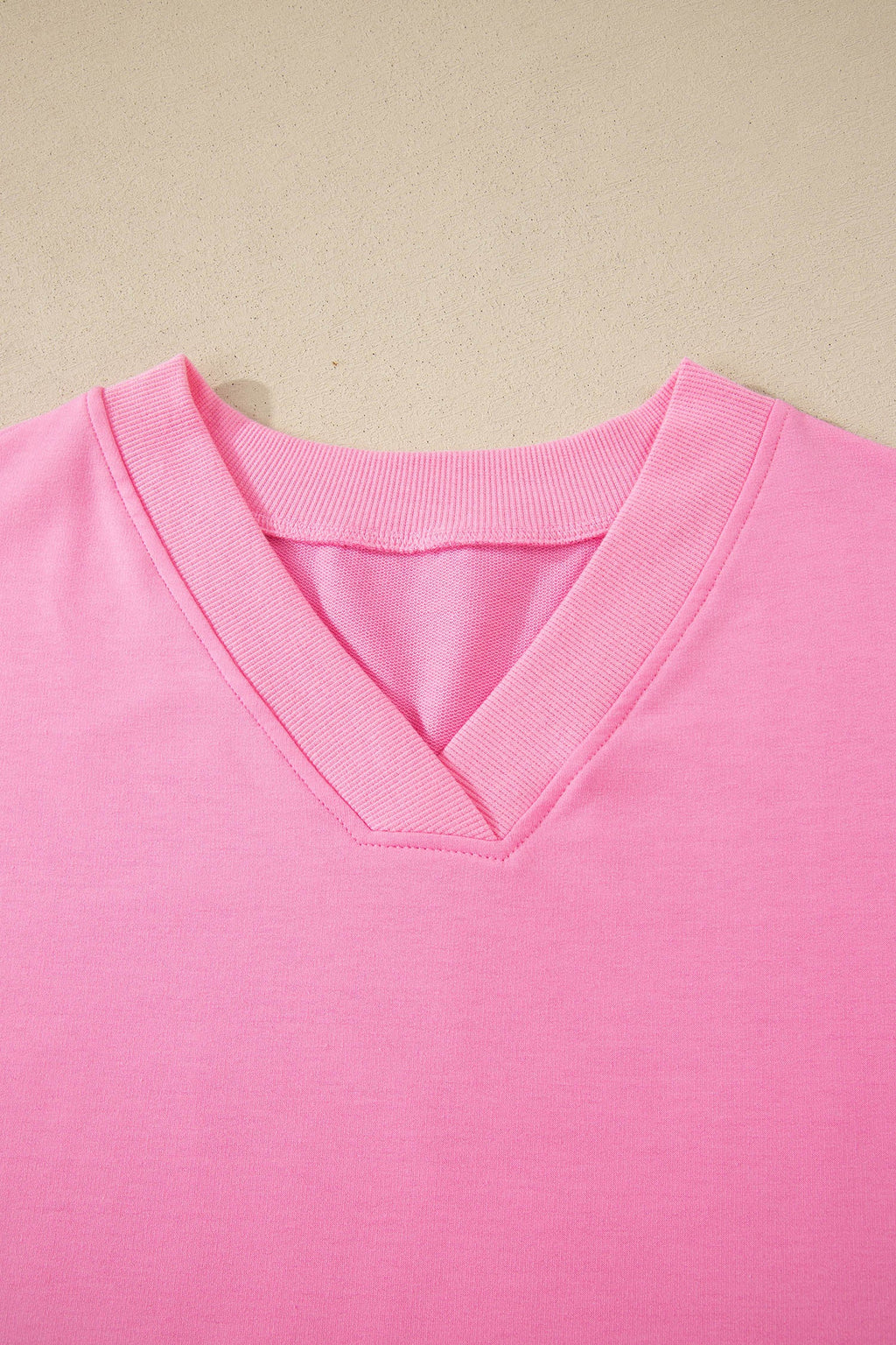 Sachet Pink V Neck Short Sleeve Top Drawstring Shorts 2pcs Set