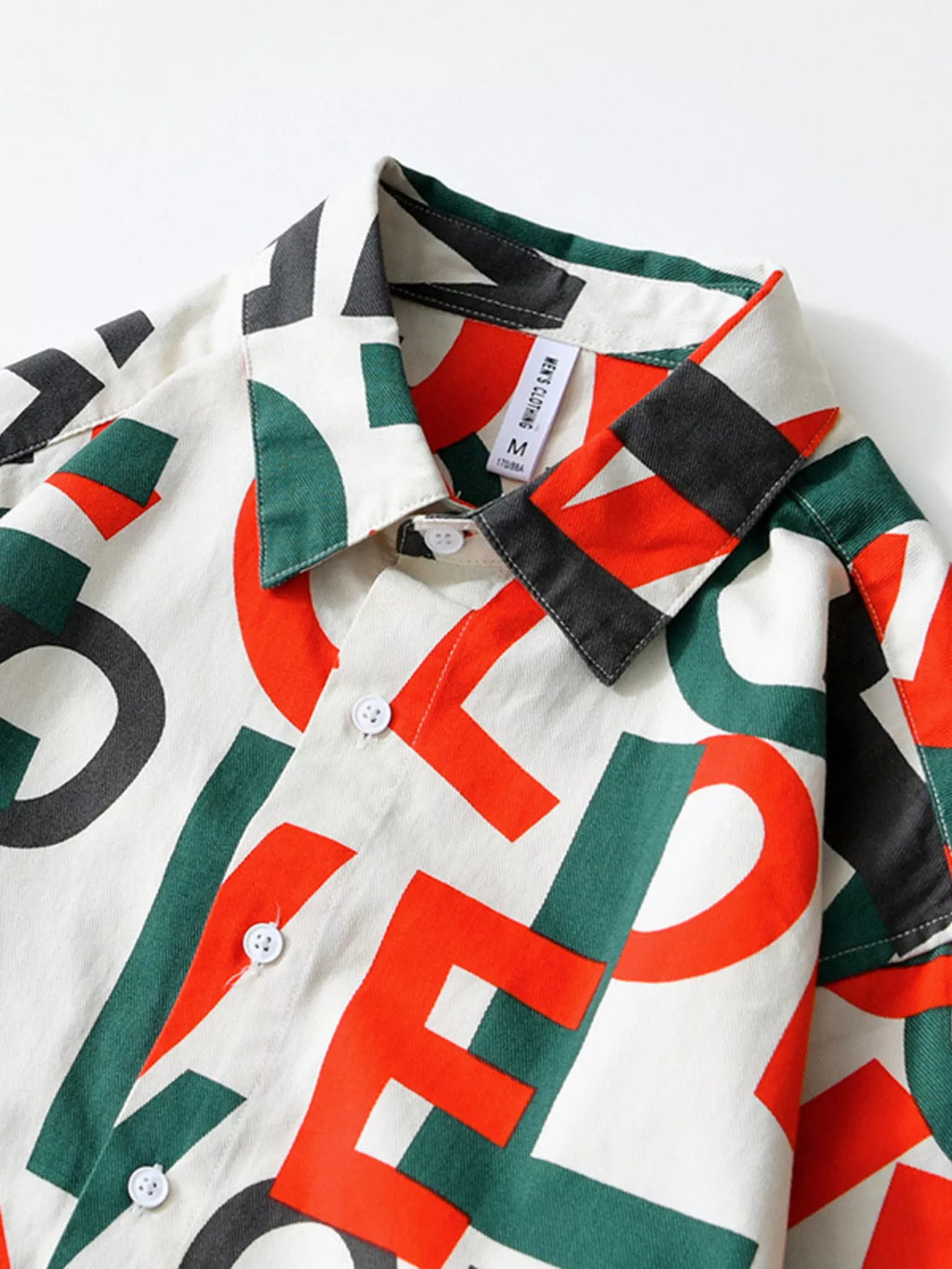 Men's Plus Size Letter Print Long Sleeve Shirt